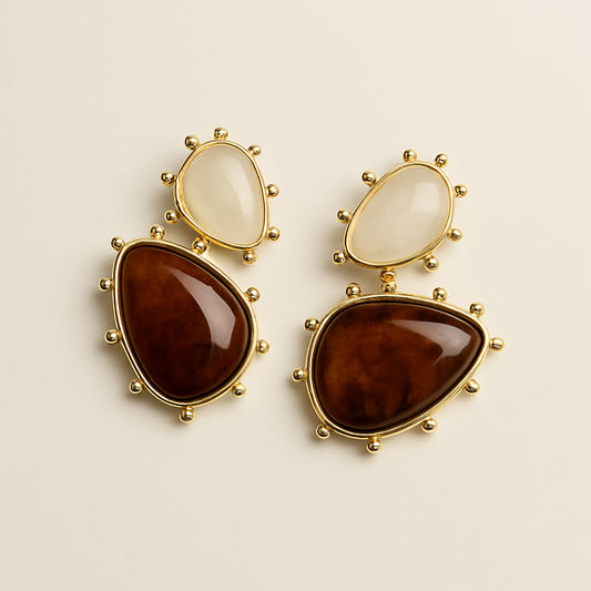 Earrings TERRA – Brown & Ivory name