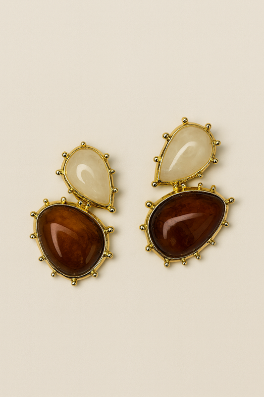 Earrings TERRA – Brown & Ivory name